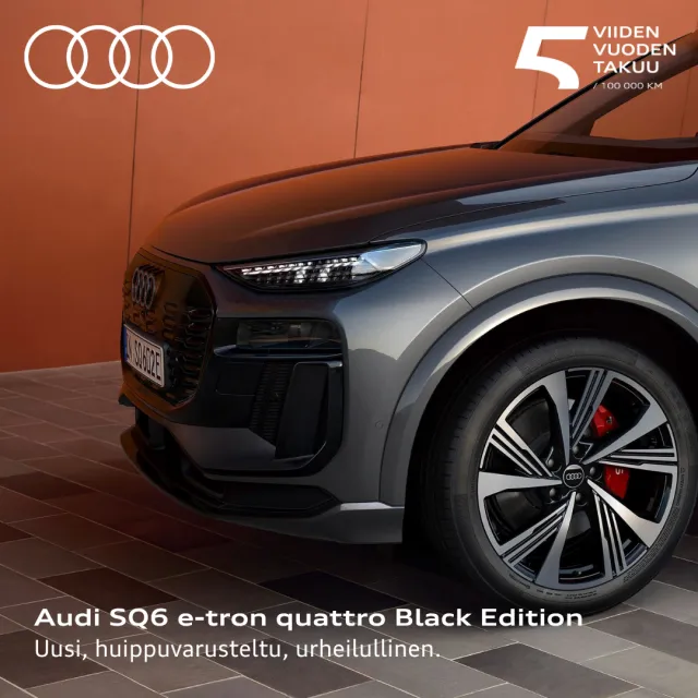 Audi SQ6 e-tron quattro Black Edition. Nyt myynnissä.