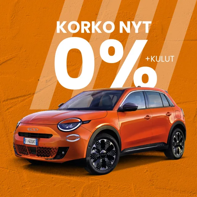 Fiat 600 rahoitustarjous nyt 0 % + kulut