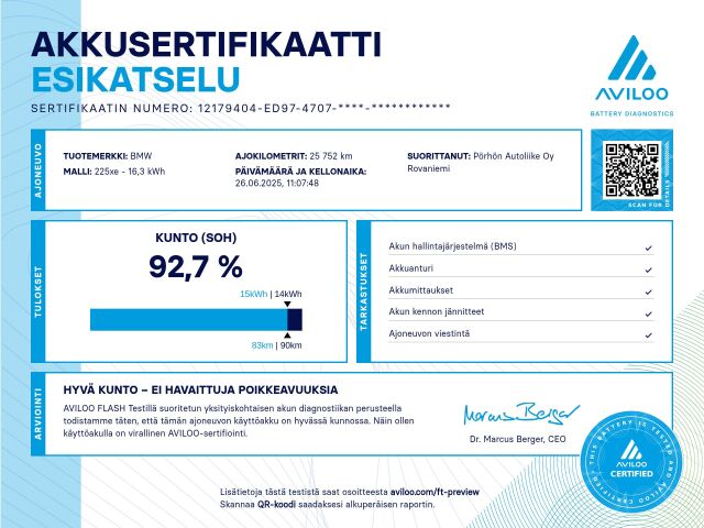 BMW 225 2023 U06 Active Tourer 225e xDrive Charged Edition *TODELLA HIENO NELIKKO*